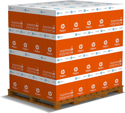 HP Paper Printer Paper 8.5x11 Office 20 lb 5 Ream Case 2500 Sheets 92 Bright Made in USA FSC Certified Copy Paper HP Compatible 112150C