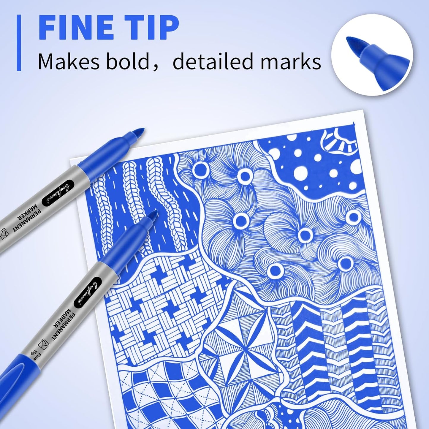 Black Ultra Fine Point Permanent Markers, Extra Fine Tip, Quick Drying and Waterproof, Fade Resistant Perfect on Paper, Glass, Metal, Plastic, Wood, Office & School Use, 12 Pack