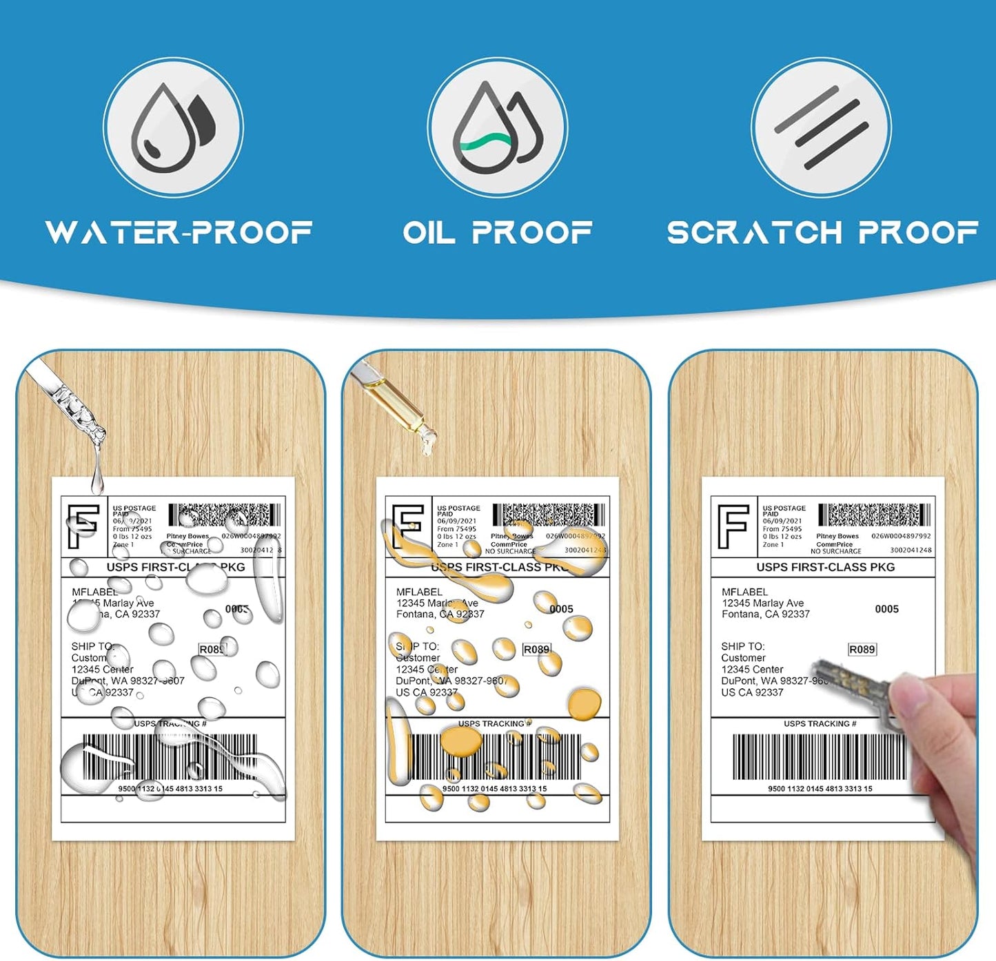 MFLABEL 4x6 Thermal Shipping Labels - 2 Rolls of 250, Perforated & Smudge-Proof Direct Thermal Labels Compatible with Rollo, Zebra, for Amazon UPS FedEx Shopify
