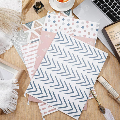 Qeeenar 30 Pcs Boho Hanging File Folders 9.5 x 11.5 in Decorative Cute Hanging Letter Size File Folder with Adjustable Tabs Back to School Gift for Office Home Supplies, 6 Designs(Classic)