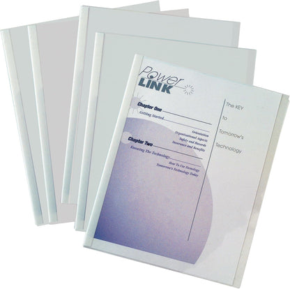 C-Line Report Covers with Binding Bars, Red Vinyl, Red Bars, 8.5 x 11 Inches, 50 per Box (32554)