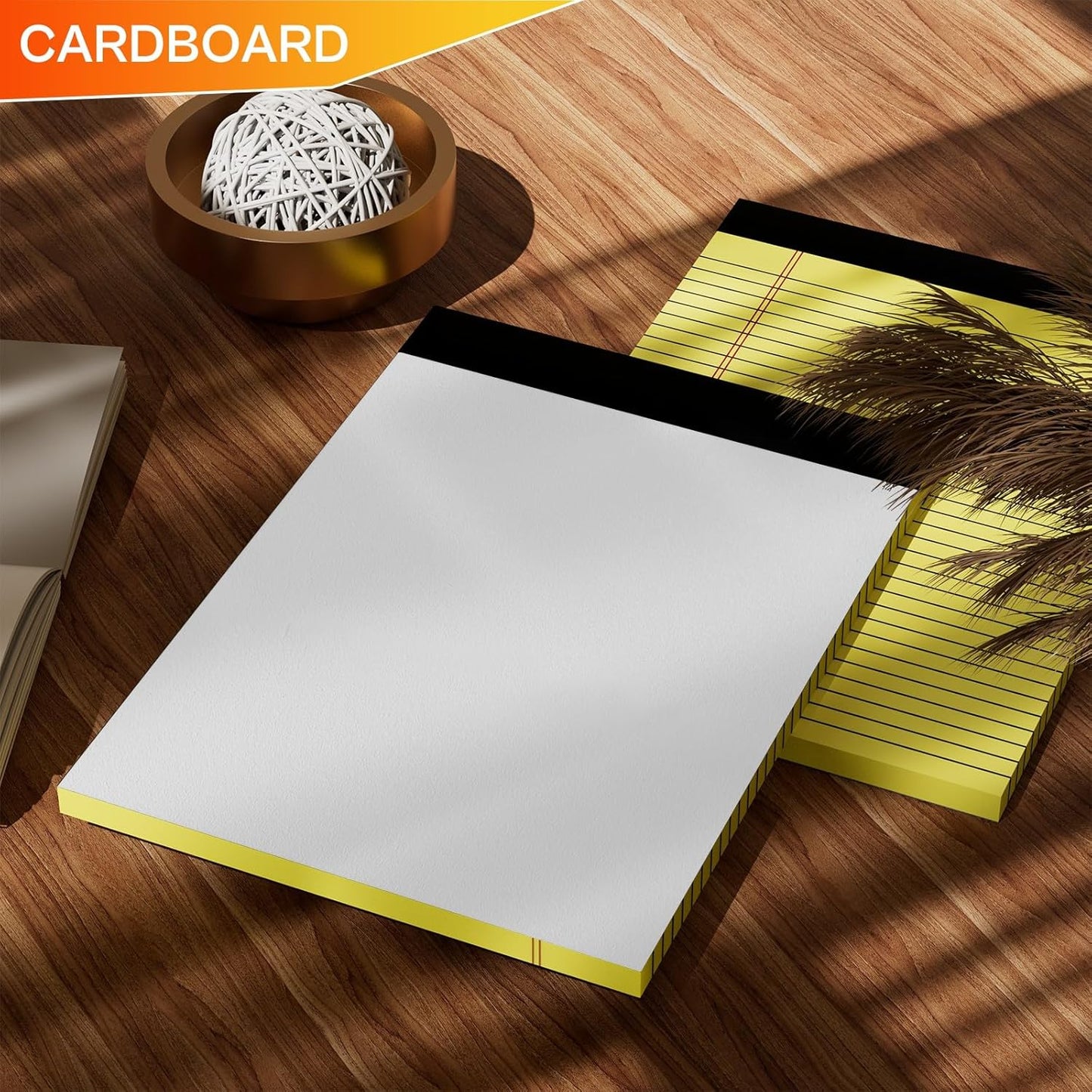 Legal Pads 8.5 x 11 College Ruled Note Pads 8.5 x 11.75 Yellow Notepad 80gsm Lined Paper Pads, 30 Sheets per Pad, 2 Pack Perforated Writing Pads Perfect for Office, Home, School