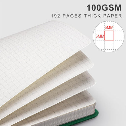 EMSHOI A4 College Ruled Notebook, Large 8.3" x 11.7", 192 Pages 100GSM Ink-Proof Faux Leather Hardcover Lay-Flat Lined Journal for Office School Work Writing, Black