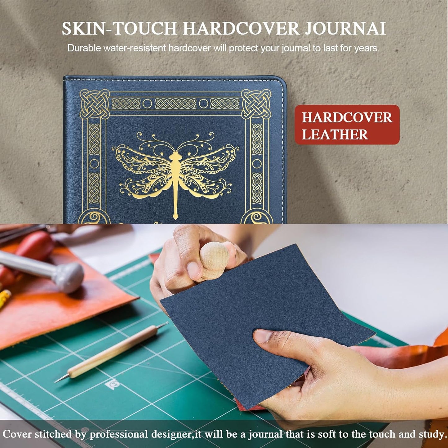 Dragonfly Gifts for Women,Journal for Women,A5 Hardcover Leather Journal - 200 Pages Premium Paper Notebook, Journal Notebook for School, Work (Dragonfly Pink)