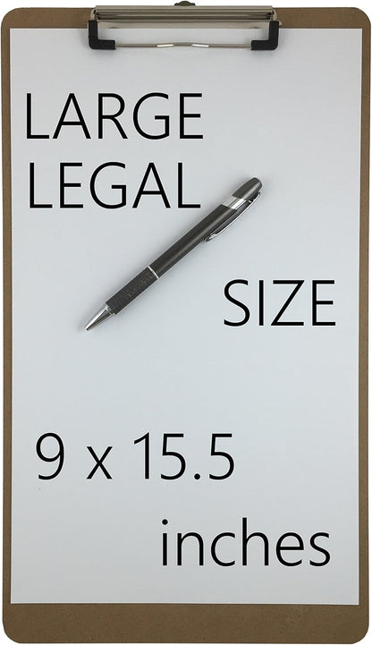 Trade Quest Legal Size Clipboard 9'' x 15.5'' Low Profile Clip Hardboard Single (Pack of 6)