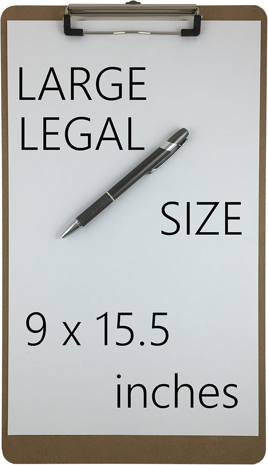 Trade Quest Legal Size Clipboard 9'' x 15.5'' Low Profile Clip Hardboard Single (Pack of 6)