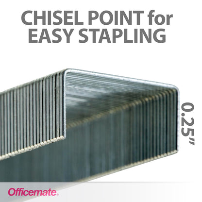 Officemate Standard Staples, 5 Boxes General Purpose Staple, 5000 Staples/Box (91925)