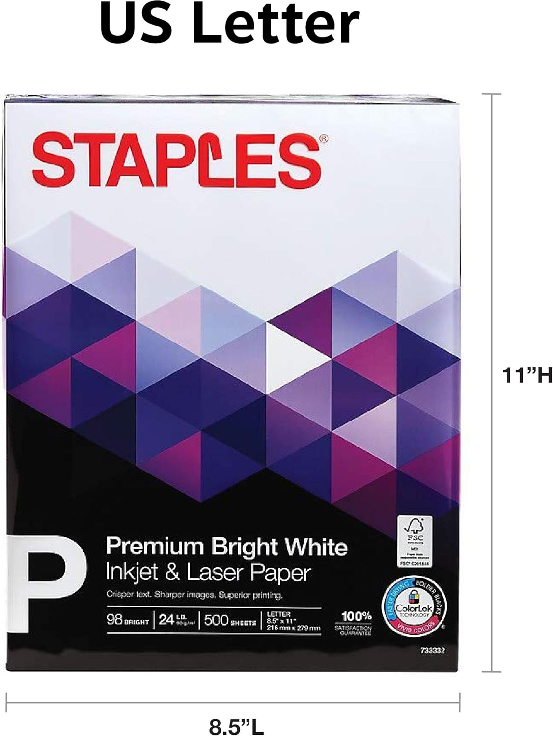 Staples Premium 8.5-Inch X 11-Inch Multipurpose Paper 24 Lbs. 98 Bright 500/Ream