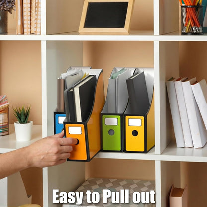 Simple Houseware 6-Pack Magazine File Holder Box, Foldable Cardboard Organizer, White