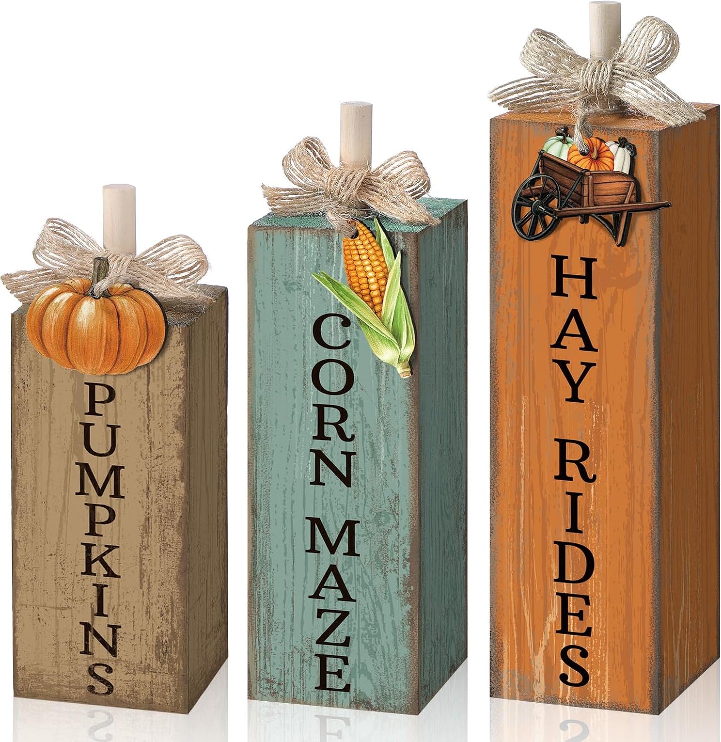 GlikCeil 3 Pcs Teacher Appreciation Week Table Decorations Wooden Classroom Decor Wood Pencil Notebook Paper Tiered Tray Decor for Teacher Desk, Back to School Party, Classroom Shelf