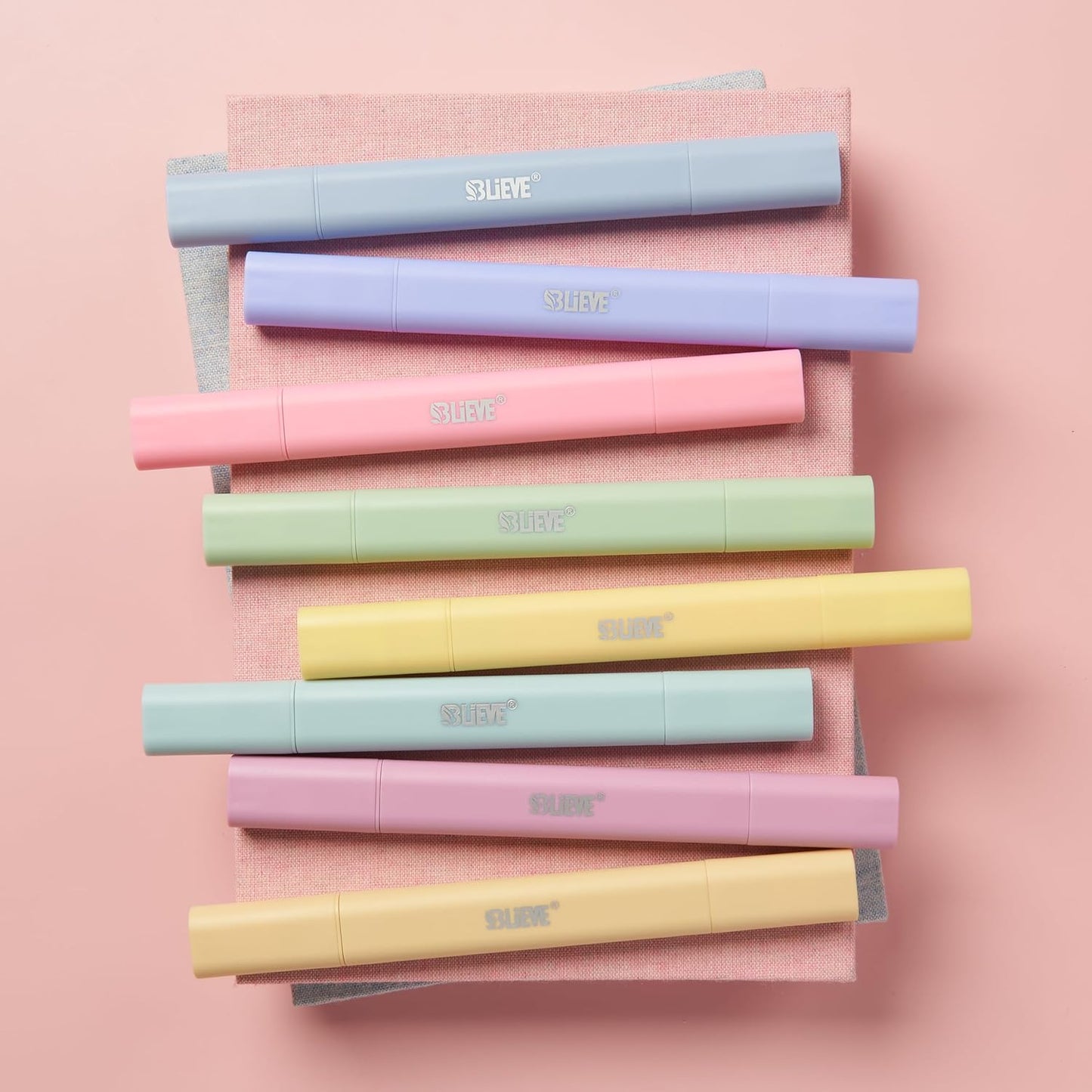 BLIEVE Aesthetic Cute Highlighters No Bleed Through, Dual Tip 8 Pack, Pastel Colors For Bible & Journaling