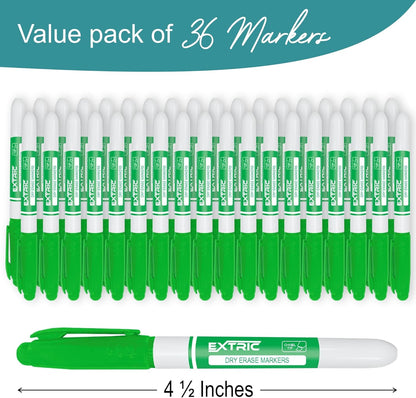 EXTRIC Green Dry Erase Markers, 36 Count Whiteboard Markers Chisel Tip, Bulk Classroom White Board Marker Dry Erase, Low Odor Chisel Tip Erasable Markers