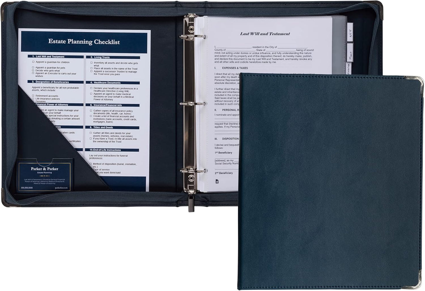 Samsill Classic Collection Leather 3 Ring Binder, Executive Presentation Portfolio, 0.5 Inch (Holds 100 Sheets), Brass Round Ring, Burgundy