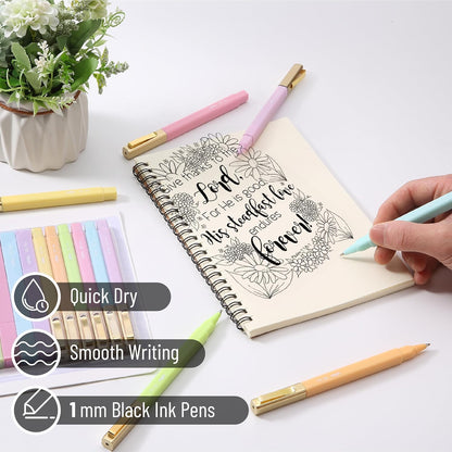 Mr. Pen- Aesthetic Highlighters and Ballpoint Pens No Bleed, 12 Pack, Pastel Colors, Bible Highlighters and Pens No Bleed, Fast Dry and No Smear for Bible Journaling, Planner, School Supplies