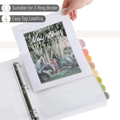 Mr. Pen- Clear Sheet Protectors with Tabs, 8.5x11 Inches, 8 Tabs, 2 Sets, Durable Clear Plastic Dividers for 3 Ring Binders, Insertable Index Page Divider with Multicolor Tabs