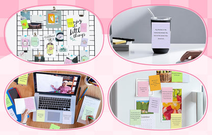 (12 Pads) Lined Sticky Notes 4x4 in Post, 6 Bright Colors with Lines Self-Stick Note Pads it, Strong Adhesive, 46 Sheets/Pad, 552 Sheets in Total