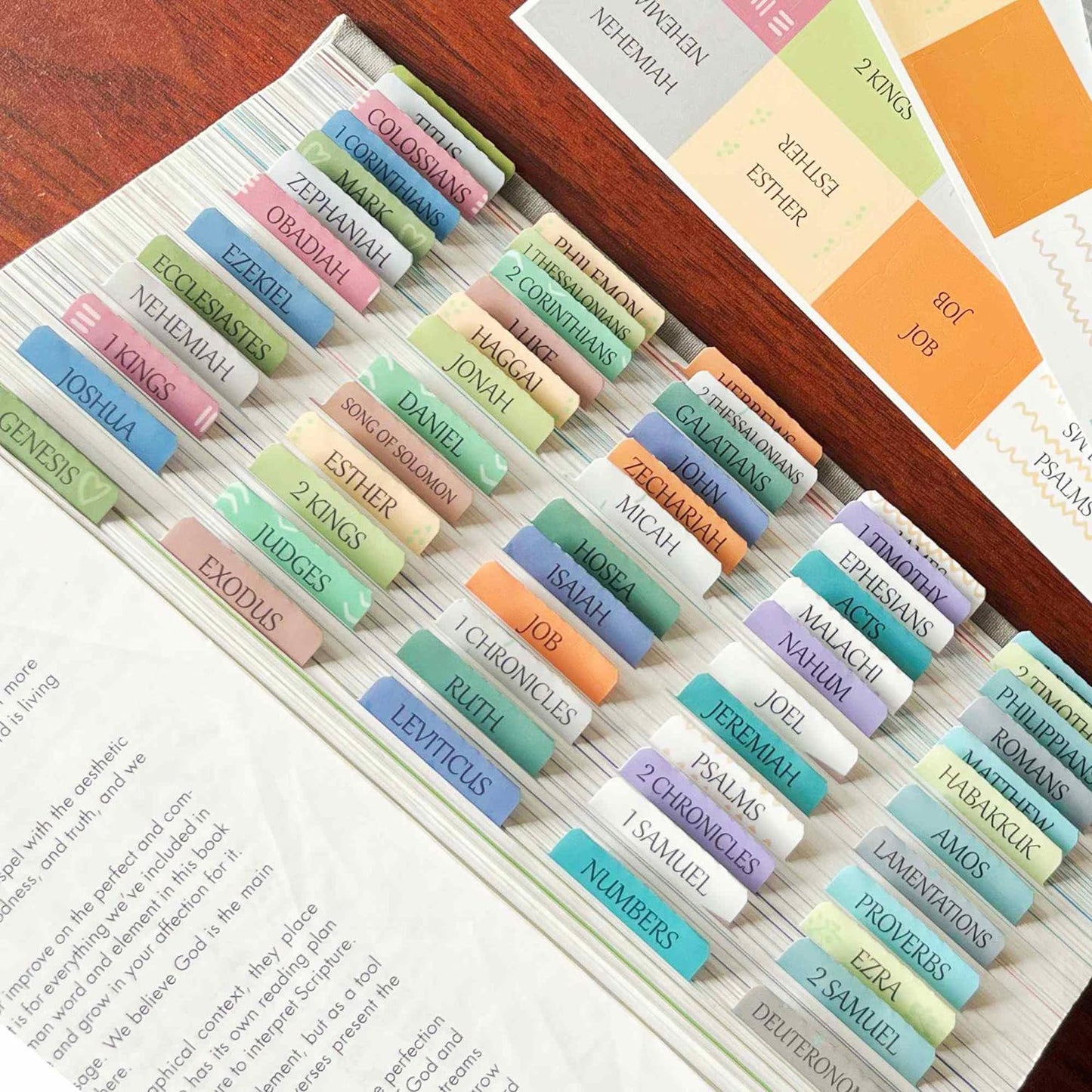 Thinkor- Repositionable Bible Tabs, 66 Pink Theme Laminated Tabs for Women, Thinkor for Study Bible