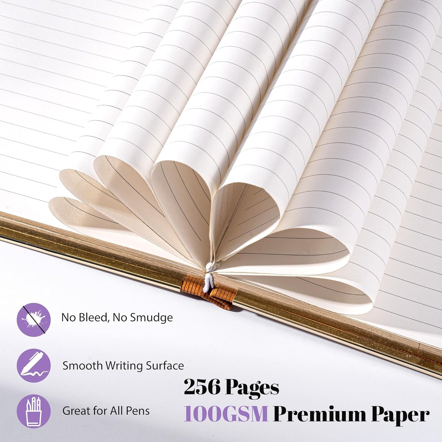 CAGIE Lined Journal for Men Women, Tree Growth Ring Leather Bound Journal Notebook, 256 Pages 100 GSM Journals for Writing, A5 Hardcover Journaling Notebooks for Work, Note Taking
