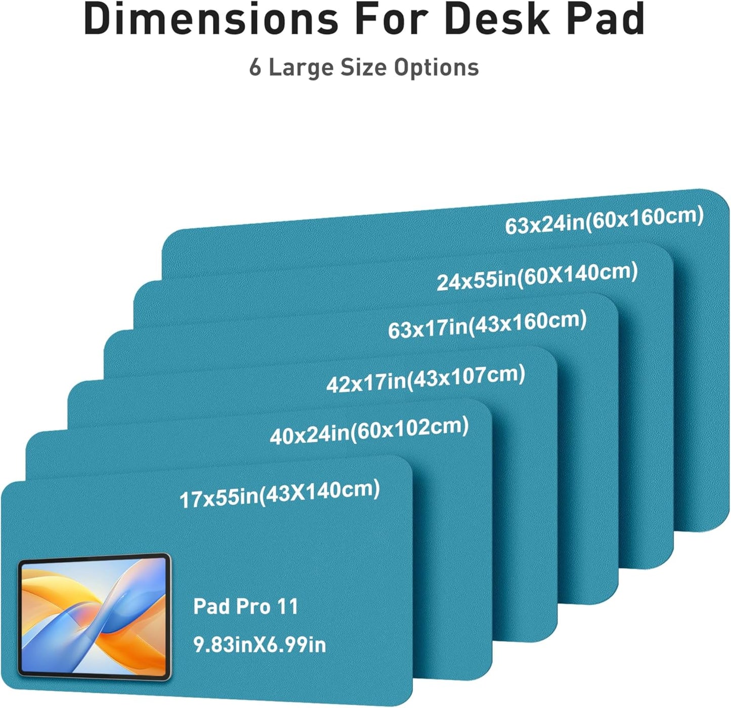 Aothia Leather Desk Pad Protector, Mouse Pad, Office Desk Mat, Non-Slip PU Leather Desk Blotter, Laptop Desk Pad, Waterproof Desk Writing Pad for Office and Home (Black,36" x 17") - Colors A