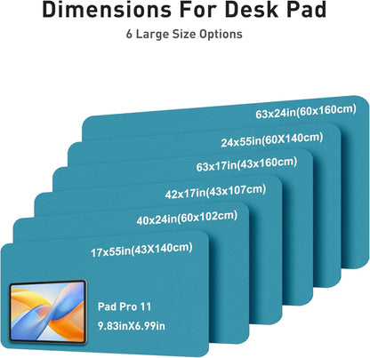 Aothia Leather Desk Pad Protector, Mouse Pad, Office Desk Mat, Non-Slip PU Leather Desk Blotter, Laptop Desk Pad, Waterproof Desk Writing Pad for Office and Home (Black,36" x 17") - Colors A