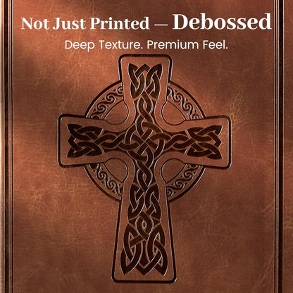 CAGIE Leather Lined Journal Notebook for Men & Women, Debossed Cross, 320 Pages 100 GSM Thick Paper, A5 Hardcover Journaling Notebooks for Writing, 5.7'' X 8.3'' Diary, Brown
