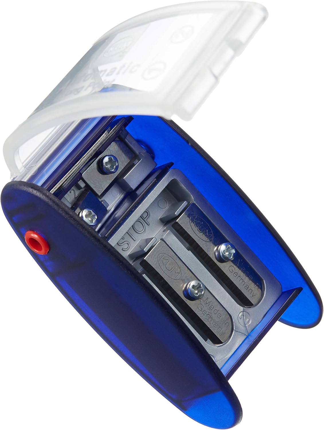AS2M (1053121), Long Point Sharpener, sharpens in 2 steps; 2 spare blades includes. With lead pointers for 2 mm and 3.2 mm. BLUE only