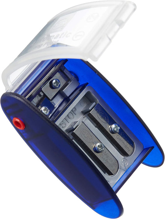 AS2M (1053121), Long Point Sharpener, sharpens in 2 steps; 2 spare blades includes. With lead pointers for 2 mm and 3.2 mm. BLUE only