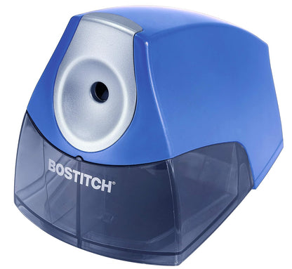 Bostitch Office Electric Pencil Sharpener for Classroom & Desk Use, Heavy-Duty Stall-Free Motor, High-Capacity Shavings Tray, Blue