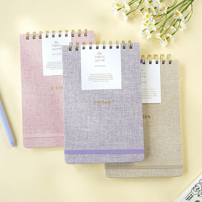 A5 Top Spiral Notebook – Hardcover Journal 160 Pages 100 GSM Thick Paper With Elastic Band & Pen Holder Steno Pads College Ruled Writing Notebooks for Work School Travel Pink