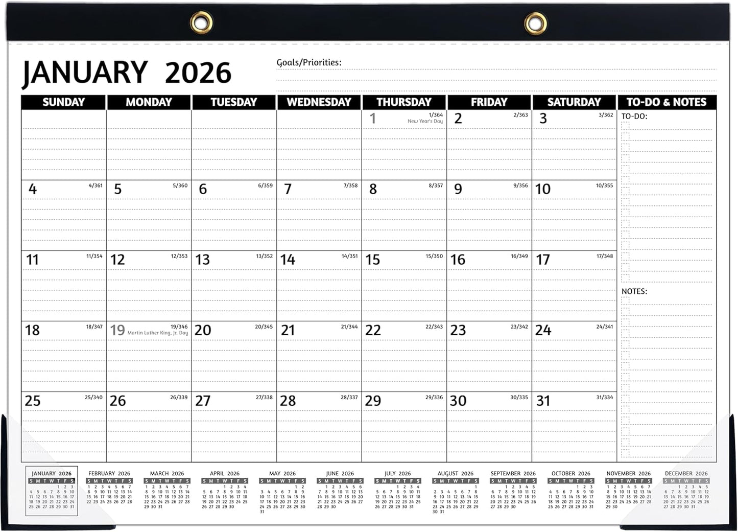 2026-2027 Desk Calendar – Run Now to MAR. 2027, 18 Monthly Desk Calendar 2026-2027 Large, 17'' x 12'', Best Desk/Wall Calendar 2026 with To-do Lists, Desk Pad, Ruled Blocks, Corner Protectors