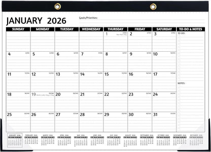 2026-2027 Desk Calendar – Run Now to MAR. 2027, 18 Monthly Desk Calendar 2026-2027 Large, 17'' x 12'', Best Desk/Wall Calendar 2026 with To-do Lists, Desk Pad, Ruled Blocks, Corner Protectors