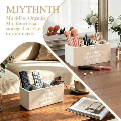 Don't Overthink It Inspirational Pencil Pen Holder for Desk, Pink Positive Affirmations Wooden Box Sign Pen Holder Organizer for Home Office School Desk Accessories