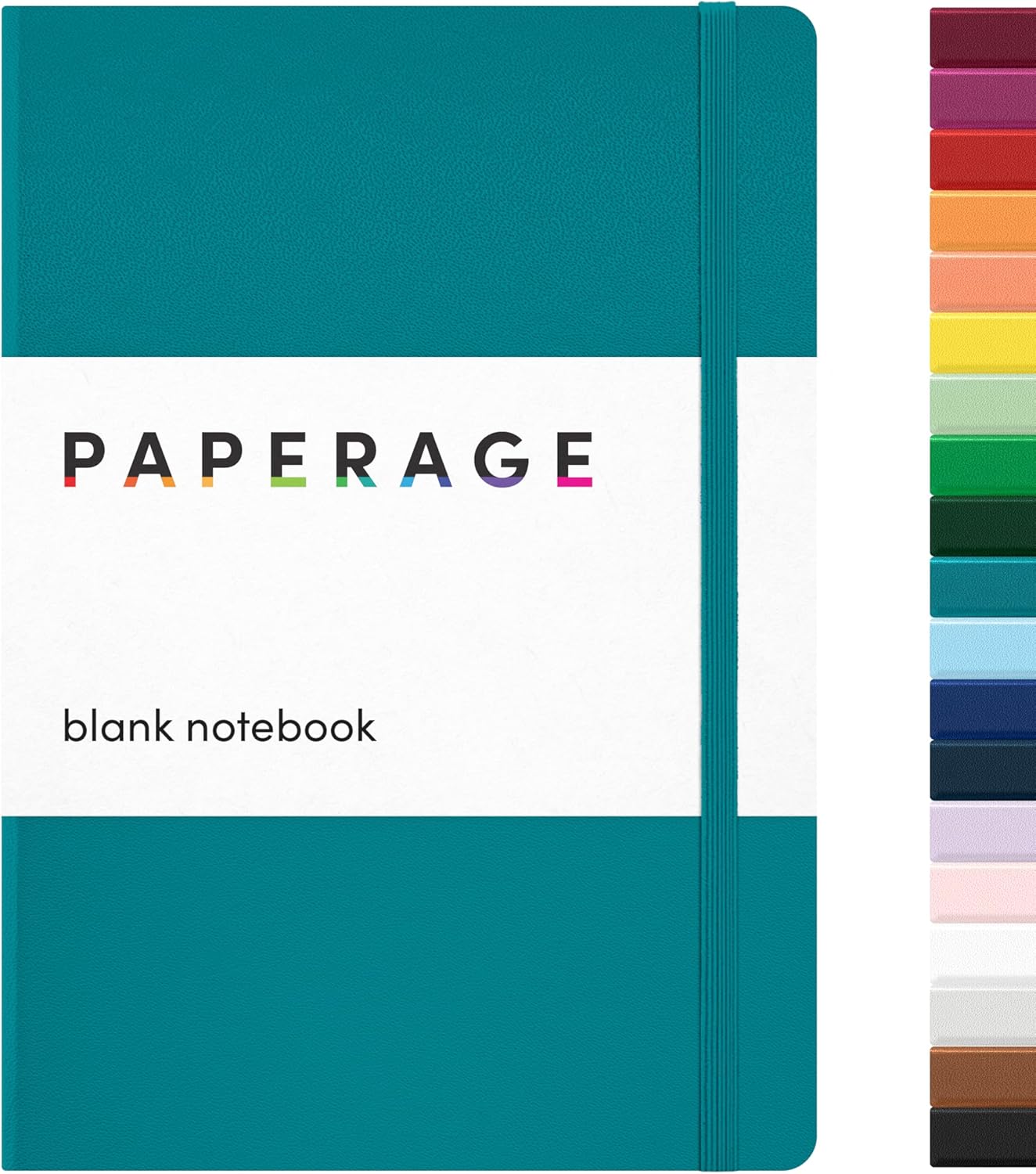 PAPERAGE Lined Journal Notebook, (Black), 160 Pages, Medium 5.6 in x 8 in - 100 GSM Thick Paper – Hardcover Journaling Notebook for Work, School & Note Taking