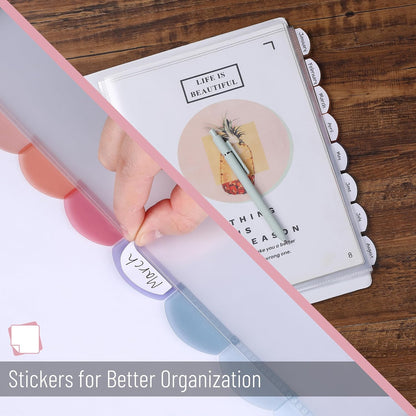Mr. Pen- Clear Sheet Protectors with Tabs, 8.5x11 Inches, 8 Tabs, 2 Sets, Durable Clear Plastic Dividers for 3 Ring Binders, Insertable Index Page Divider with Multicolor Tabs