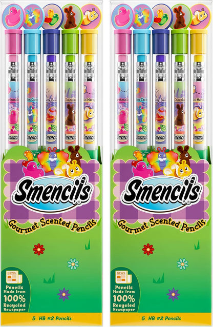 Spring Smencils - HB #2 Scented Pencils, 5 Count, Gifts for Kids, School Supplies, Classroom Rewards, Easter basket stuffers