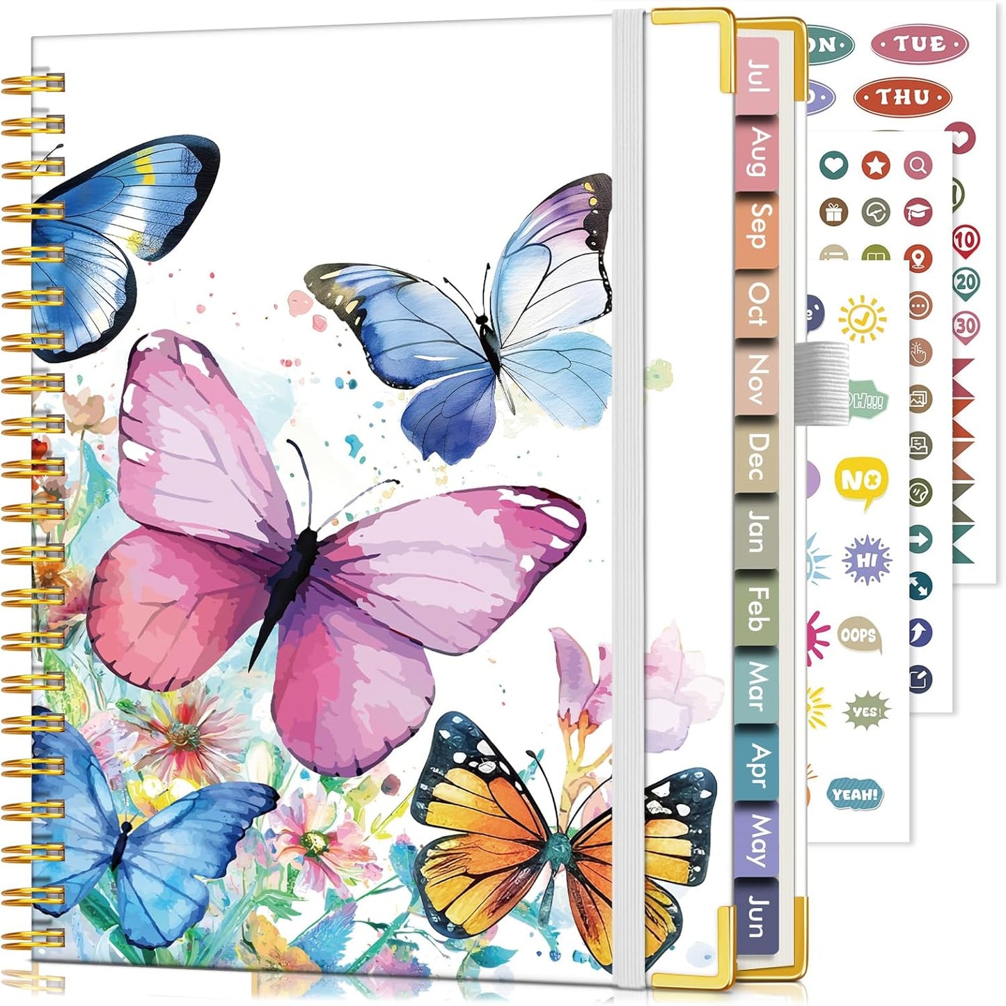 2026 Planner, Weekly and Monthly Calendar Planner from January 2026 - December 2026, 8.5" x 11" Hardcover Leather Hourly Appointment Book with Tabs, Spiral Daily Planners for School Work Home, Green