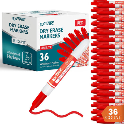 EXTRIC Green Dry Erase Markers, 36 Count Whiteboard Markers Chisel Tip, Bulk Classroom White Board Marker Dry Erase, Low Odor Chisel Tip Erasable Markers