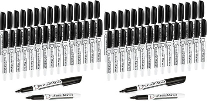 Volcanics Black Dry Erase Markers Low Odor Fine Whiteboard Markers Thin Box of 30