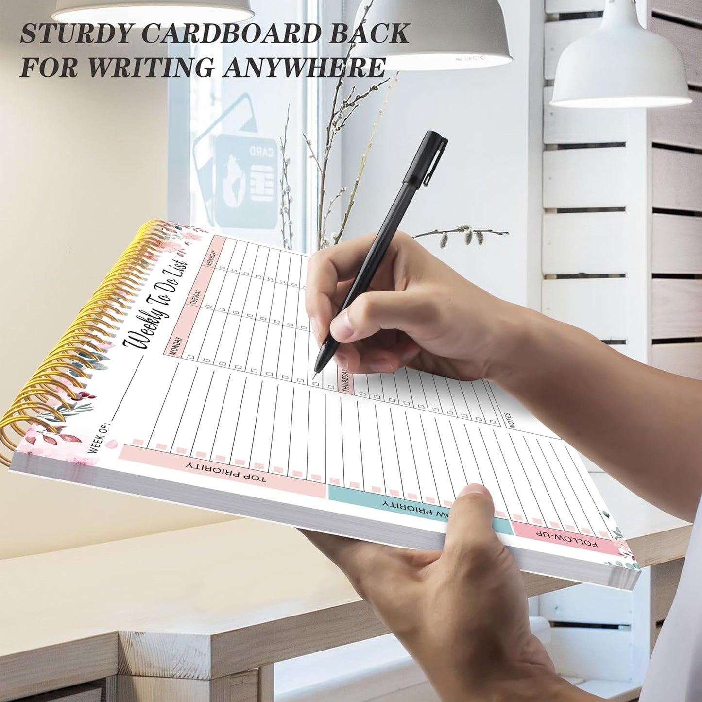 Kamoy Weekly To Do List Notepad with 52 Undated Sheets（8.5"×11"）- Undated Weekly Desk Planner Organizer for Work Home School Office Supplies
