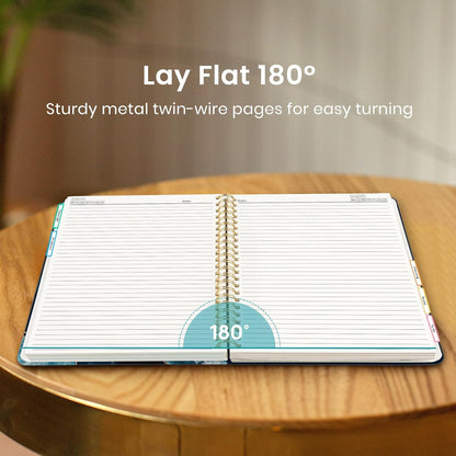 Large Spiral Notebook with Dividers & Tabs, 8.5" x 11" Hardcover 5 Subject Notebook for Work, 280 pages, College Ruled, Cute Journal for Women, Perfect for Study & Office Note Taking, Garden
