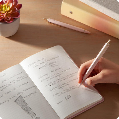 U Brands Cambria Mechanical Pencils, Set of 2, Blush Pink, Soft Touch, Medium (0.7 mm) Point, Lead and Eraser Refills