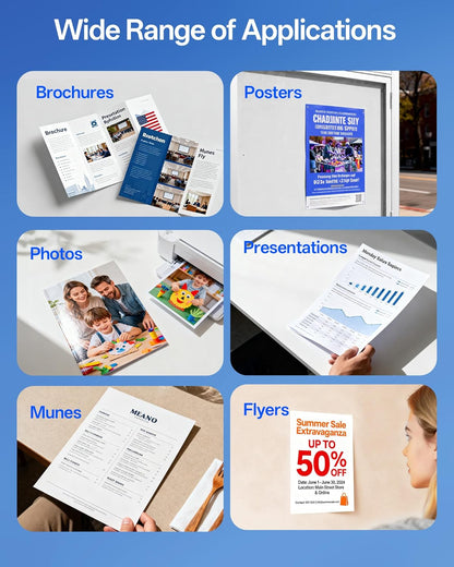 220 Sheets Photo Paper Glossy Inkjet 8.5x11 44lb 160Gsm A4 Letter Size Suitable for All Dye Ink Printers for Calendar Menu Brochure Paper Flyers Paper, Cards