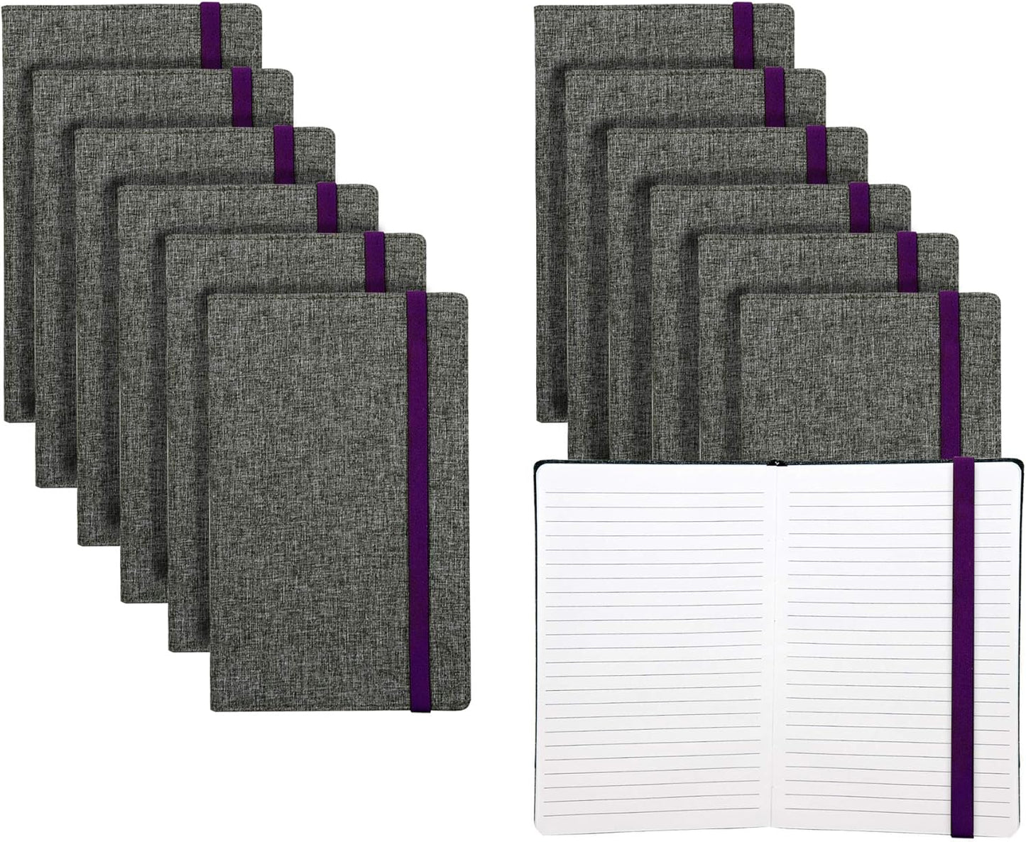 Samsill Large Hardcover Notebook, 240 Lined Notebook Pages, Black, 7.5 x 10 Inch