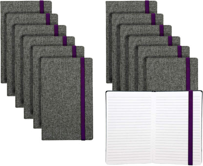 Samsill Large Hardcover Notebook, 240 Lined Notebook Pages, Black, 7.5 x 10 Inch