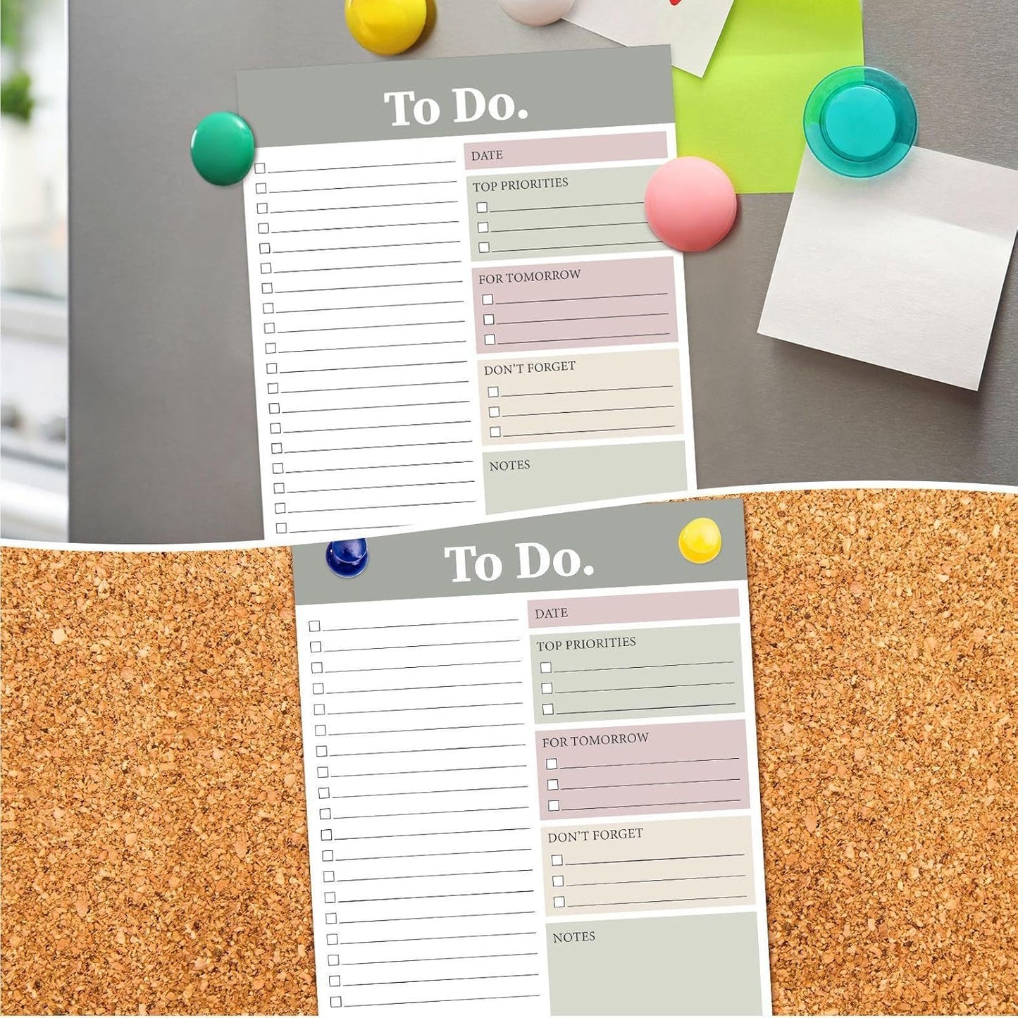 Spakon 300 Sheets Daily to Do List Notepad Notebook Library Card to Do Planner Checklist Memo Writing Pad Schedule Reminder Office Homework Planner for Task, 6" x 8(Retro,Beige)