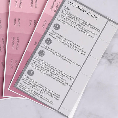 Thinkor- Repositionable Bible Tabs, 66 Pink Theme Laminated Tabs for Women, Thinkor for Study Bible