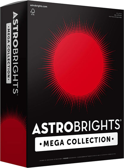 Astrobrights Mega Collection, Colored Cardstock, Ultra Red, 320 Sheets, 65 lb/176 GSM, 8.5" x 11" - More Sheets! (91682)