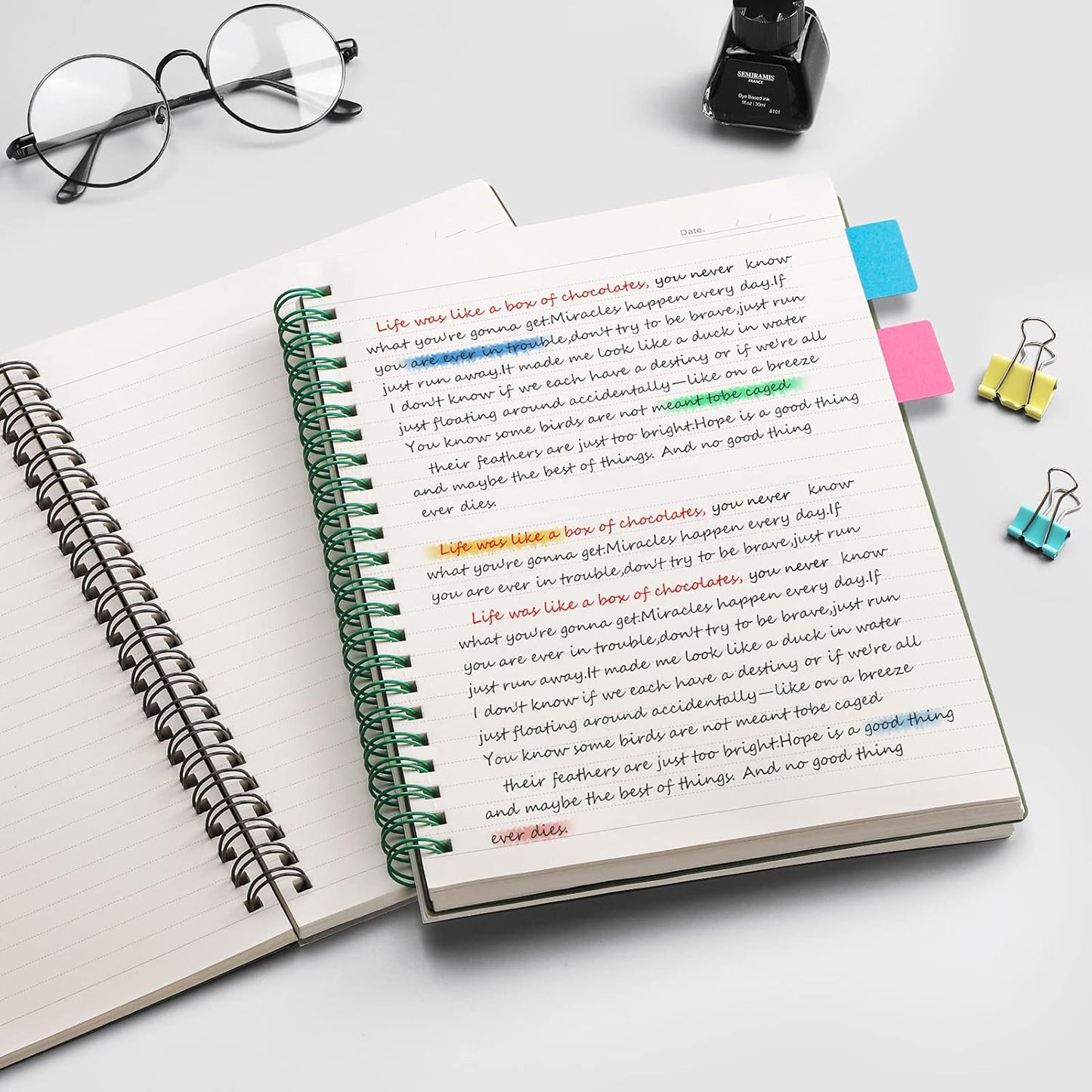 EMSHOI Dotted Journal Spiral Notebook 5.7" x 8.22" - 4 Pack 640 Pages 100gsm Thick Paper, A5 Dot Grid Notebook, Plastic Hardcover Dotted Notebook for Journaling Writing