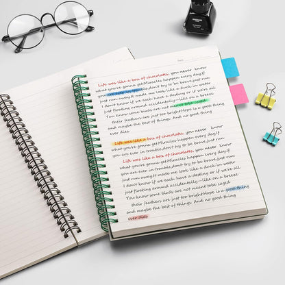 EMSHOI Dotted Journal Spiral Notebook 5.7" x 8.22" - 4 Pack 640 Pages 100gsm Thick Paper, A5 Dot Grid Notebook, Plastic Hardcover Dotted Notebook for Journaling Writing