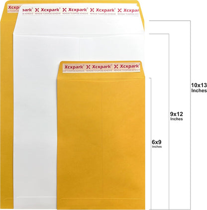 Xxcxpark 250 PCS 6x9 inches Security Catalog Envelopes Printable Self Seal Envelopes, Anti Tear brown Kraft Envelopes for Invitation Cards, Pictures, Photos, Documents